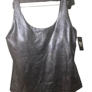 Top women’s Ideology Shimmering Silver Tank Top